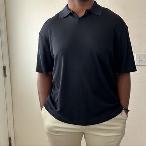 Jhane Barnes Silk Blend Men’s Black Polo Shirt